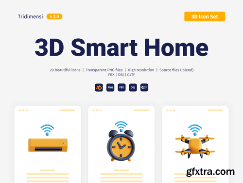 Smart Home 3D Icon Set Ui8.net