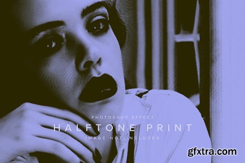 Halftone Print PSD Photo Effect Mockup JZQUAAJ