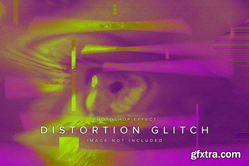 Distortion Glitch PSD Photo Effect FWAH4JS