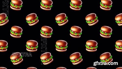 Cartoon Burger Pattern Background 1362417