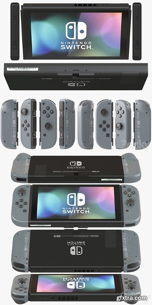 Nintendo Switch With Gray Joy Con