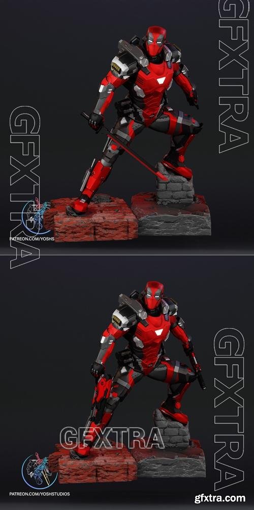 Armorized Deadpool Statue – 3D Print Model
