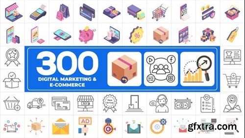 Videohive 300 Icons Pack - Digital Marketing 46335430