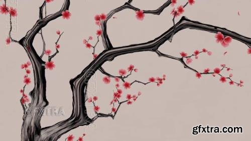Cherry Blossom Ink Painting 1634093