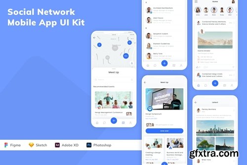 Social Network Mobile App UI Kit SDFD4PU