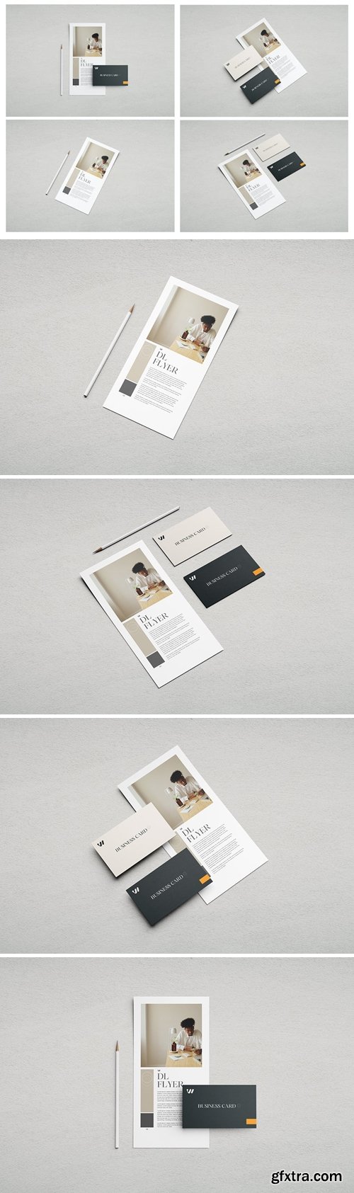 Dl Flyer With Business Card Mockup 7QNBH32