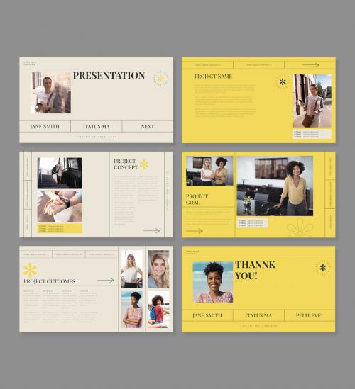 Interactive Presentation Layout with Yellow Accents 514272754