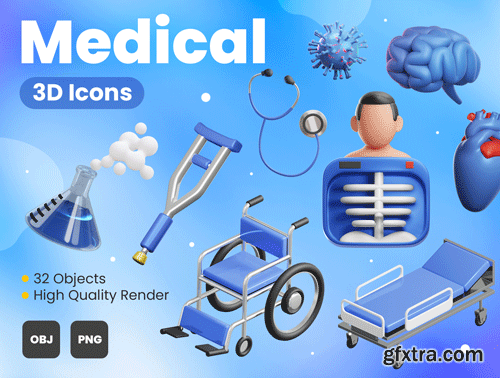 Medical 3D Icons Ui8.net