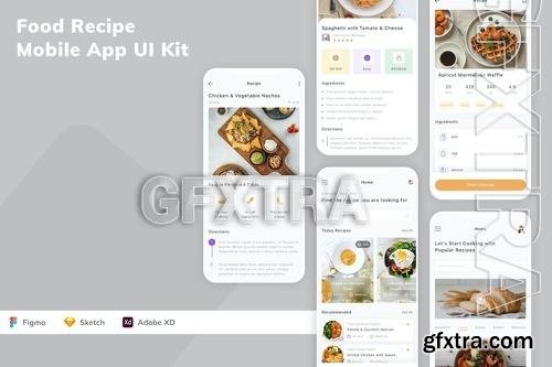 Food Recipe Mobile App UI Kit 8CUTMP9