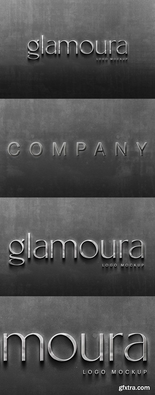 Metal Glamorous Logo PSD Mockup Template