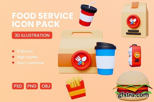 Fast Food Service 3D Icon PAP88ER