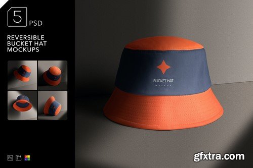 Reversible Bucket Hat Mockups 7JE7SXM