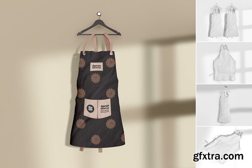 Realistic Kitchen Cooking Apron Mockup with Pocket 2ATZY8E
