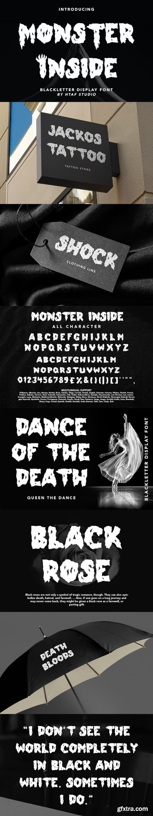 Monster Inside - blackletter typeface font