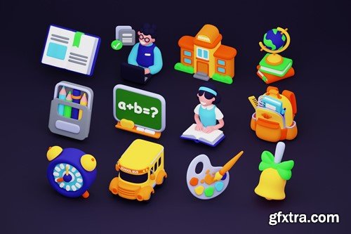 Back to School 3D Icons H85YPNU