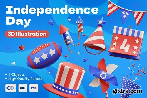 Independence Day 3D Illustrations EVB4L9P