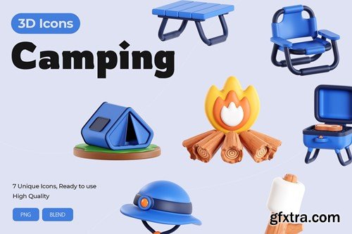 Camping 3D Icons BHAM629