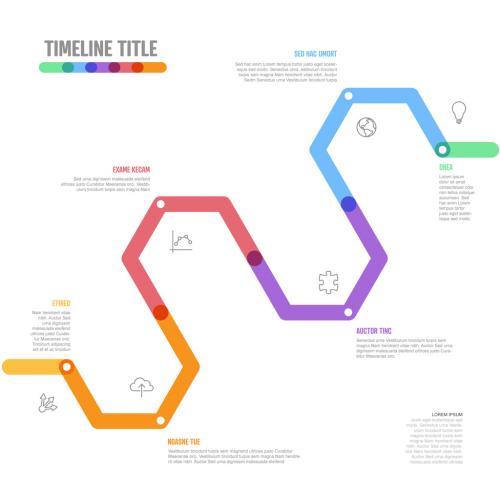 Thick line Infogrpahic diagonal hexagon timeline diagram template 571229261