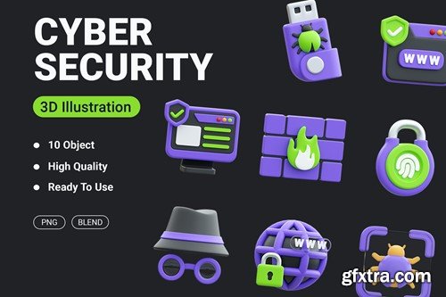 Cyber Security 3D Icon Z6W9NFD