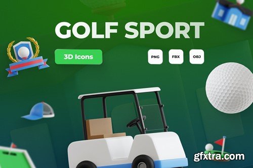 Golf Sport 3D Icon Set TU8AHUX
