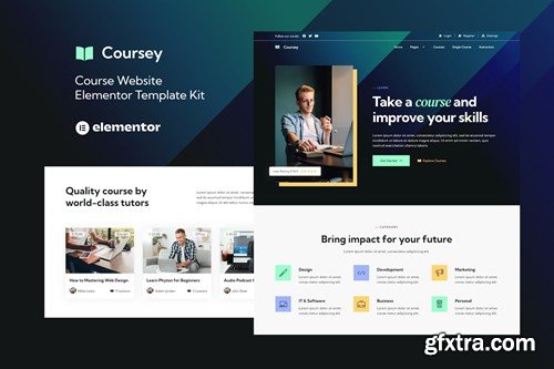Coursey - Online Courses Elementor Template Kit RGVB944