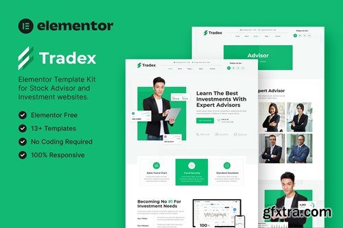 Tradex – Stock Advisor & Investment Elementor Template Kit YMWRK4Q