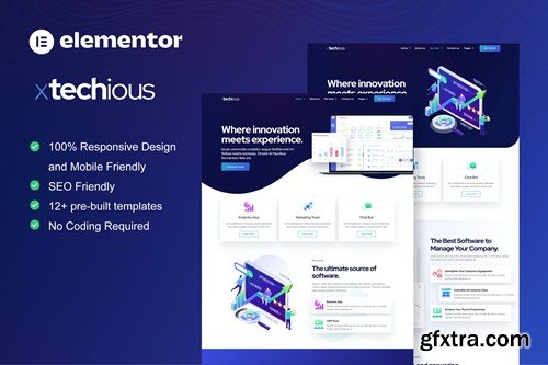 Xtechious - Saas & Digital Tech Company Elementor Template Kit AVDDQXR