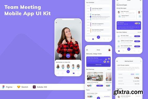 Team Meeting Mobile App UI Kit N3MHHQ5