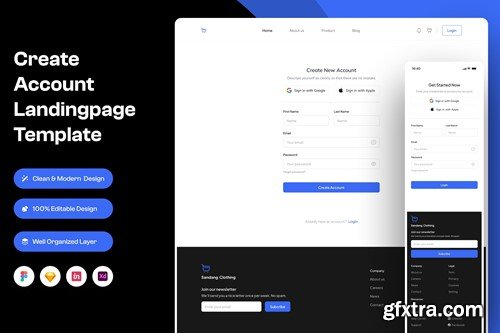 Create Account Landing Page Template 4ZKGLE8