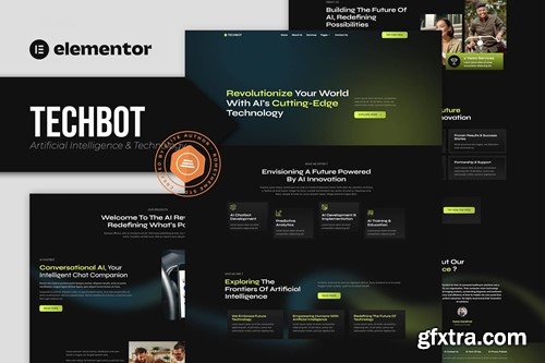 Techbot - Artificial Intelligence & Technology Services Elementor Template Kit E89HD27