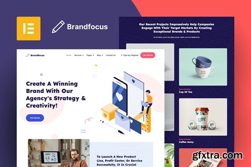 Brandfocus - Branding Agency Elementor Template Kit 9HM22X4