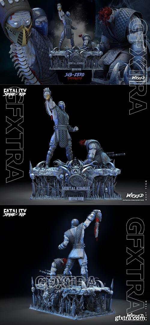 WICKED - Sub Zero and Scorpion Diorama SPINE RIP Sculpture – 3D Print Model