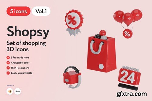 Shopsy - 3D Shopping Icons Vol.1 M3HW462