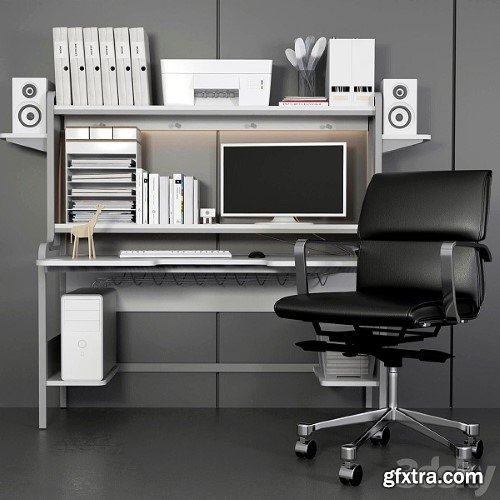 Collection Of Office Furniture 3d model