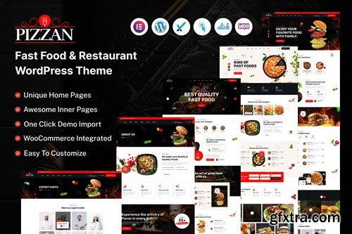 Pizzan - Fast Food and Restaurant WordPress Theme 5V295AG
