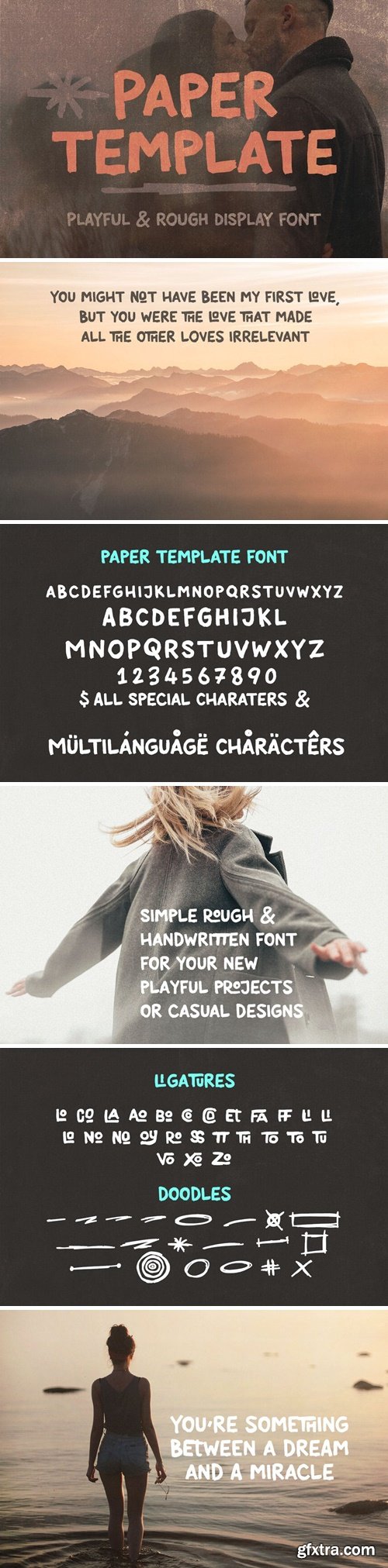 Paper Template Rough Casual Font