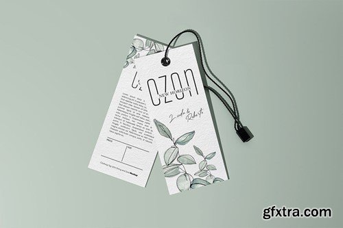 Clothing Tag With String and Seal Mockup PZYBVX9