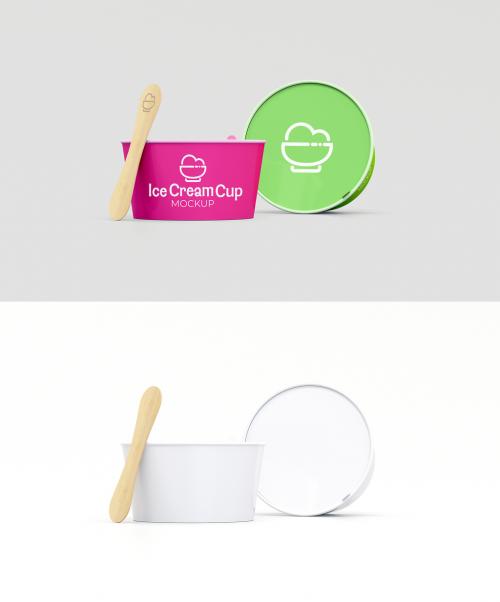 Two Ice Cream Cups Mockup 593487299