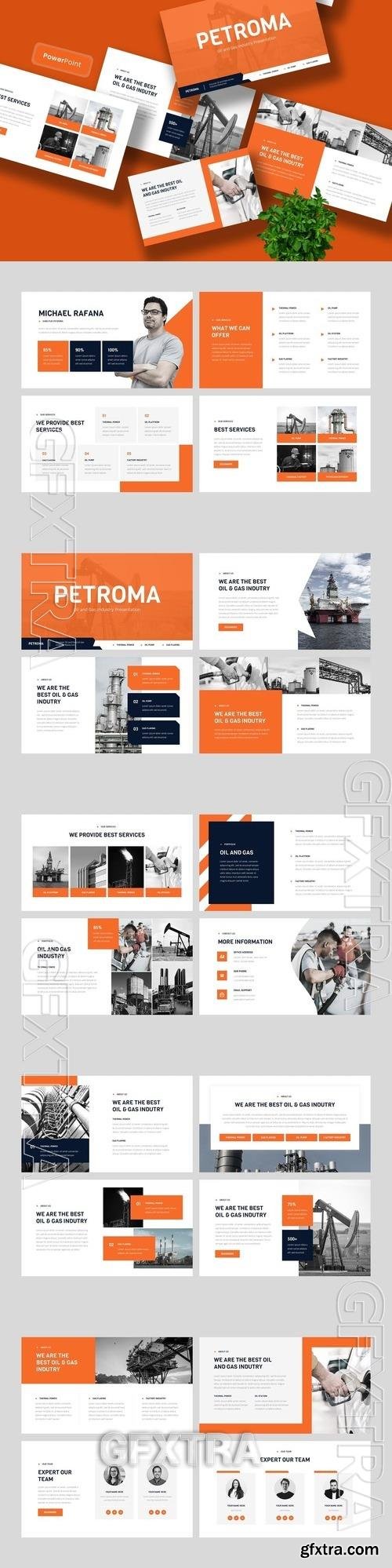 Petroma - Oil & Gas Industry PowerPoint Template D7FF3XQ