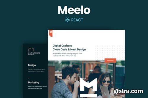 Meelo - React Agency One Page Template 78VPQNB