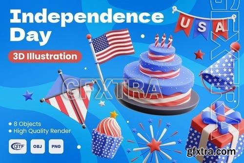 Independence Day 3D Illustrations KZQGHD9