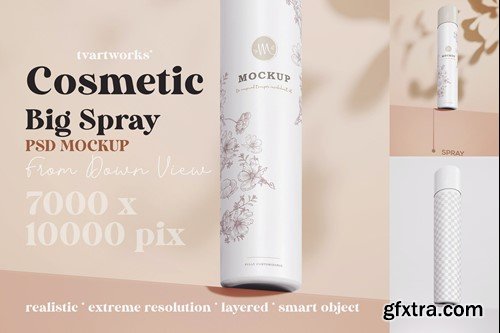 Big Spray Bottle - Cosmetic Packaging Mockup N86WNKM