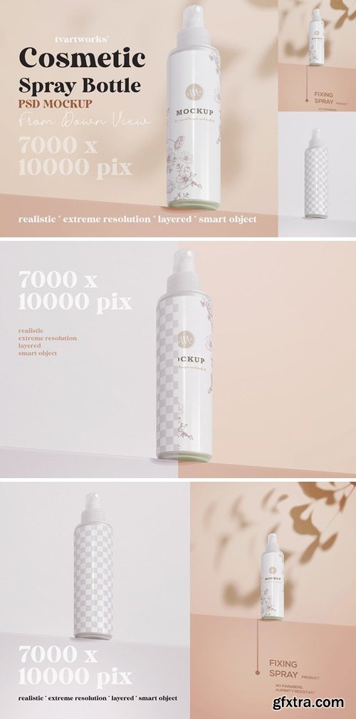 Open Spray Bottle - Cosmetic Packaging Mockup SXHKR4W