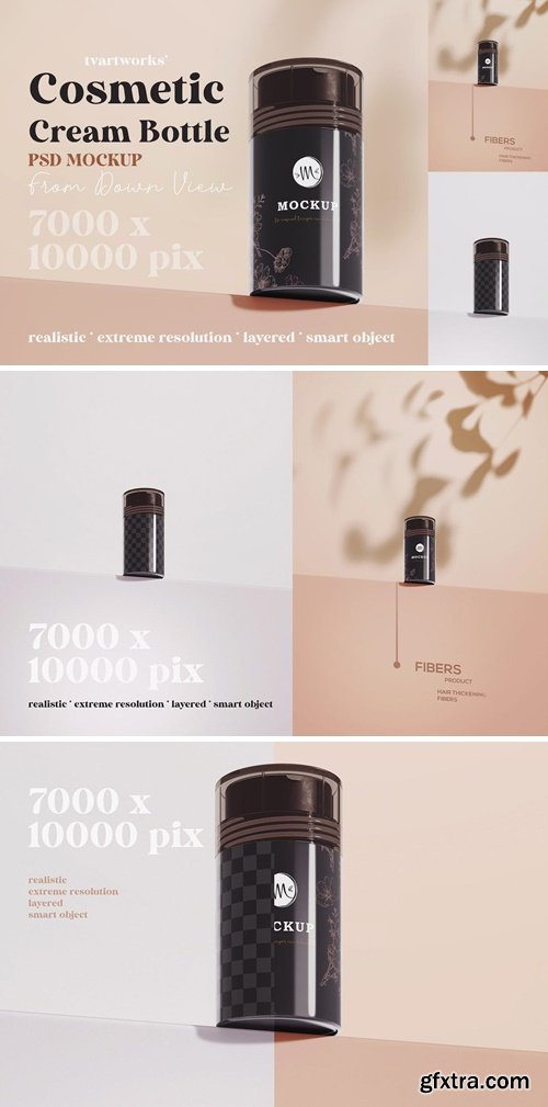 Small Cream Bottle - Cosmetic Packaging Mockup 9XHMWQQ
