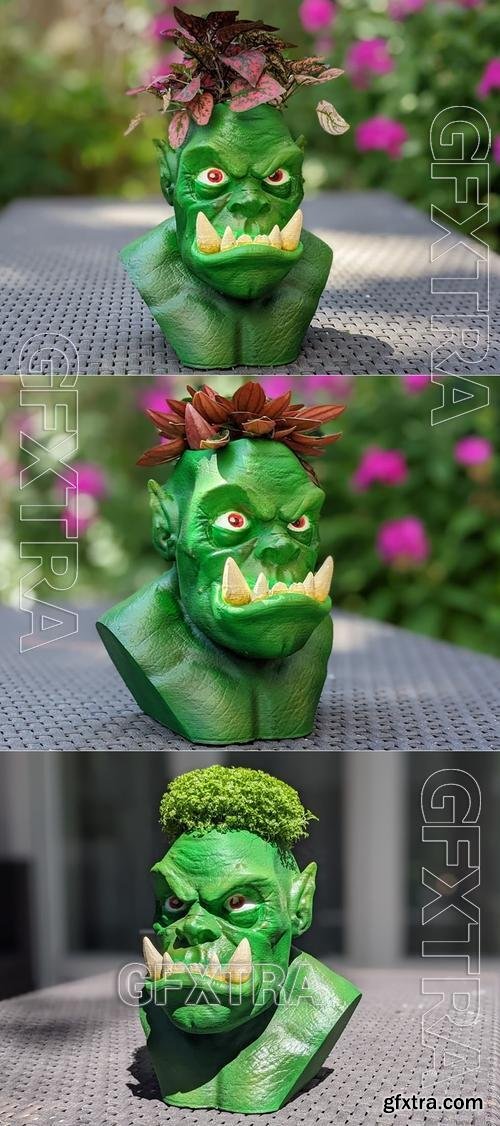 Cartoon Style Orc Planter – 3D Print Model