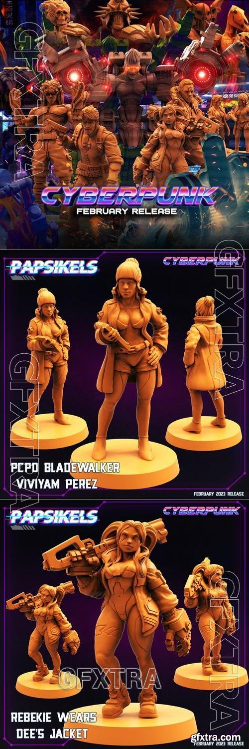 Papsikels Miniatures - Cyberpunk February 2023 – 3D Print Model