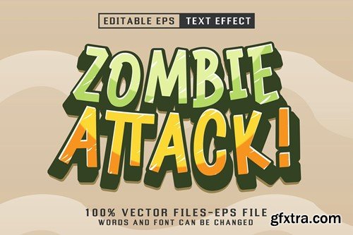 Zombie Attack Editable Text Effect HU35YG3