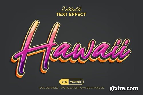 Hawaii Editable Text Effect 3D Style NG6DFCR
