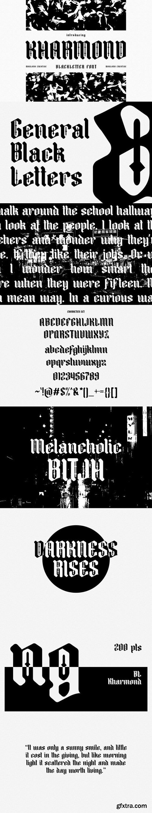 Kharmond blackletter display Font