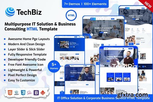Techbiz - IT Solution & Business HTML Template BVN3FLP